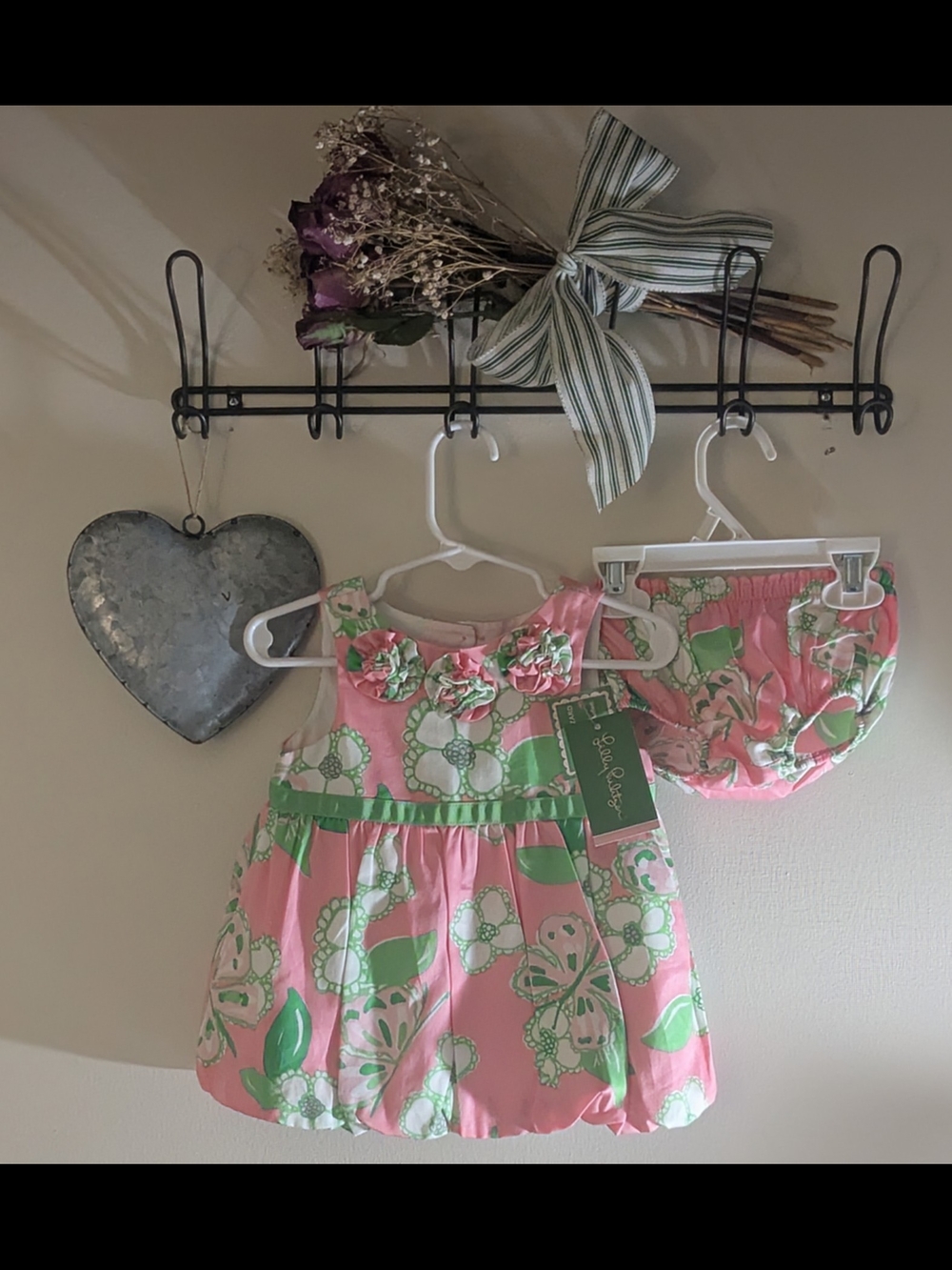 Lilly Pulitzer Pink & Green Floral Dress with Bloomers
